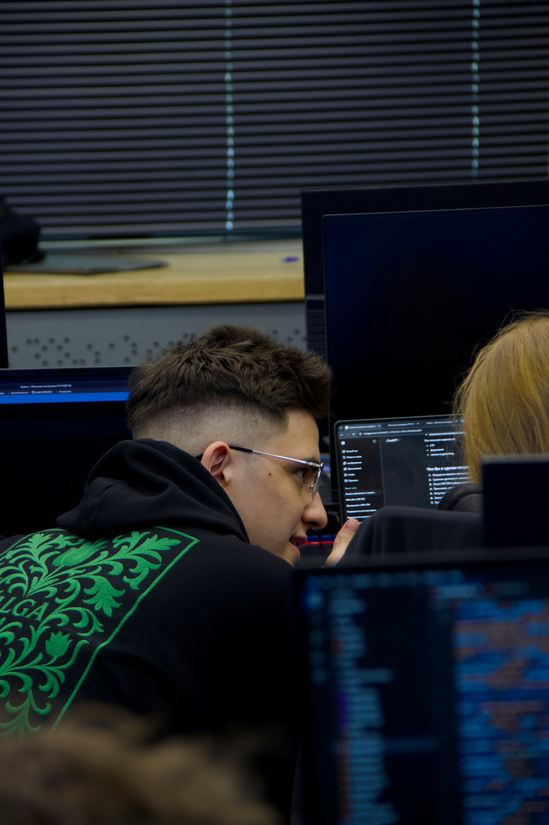 diverse students in tech class