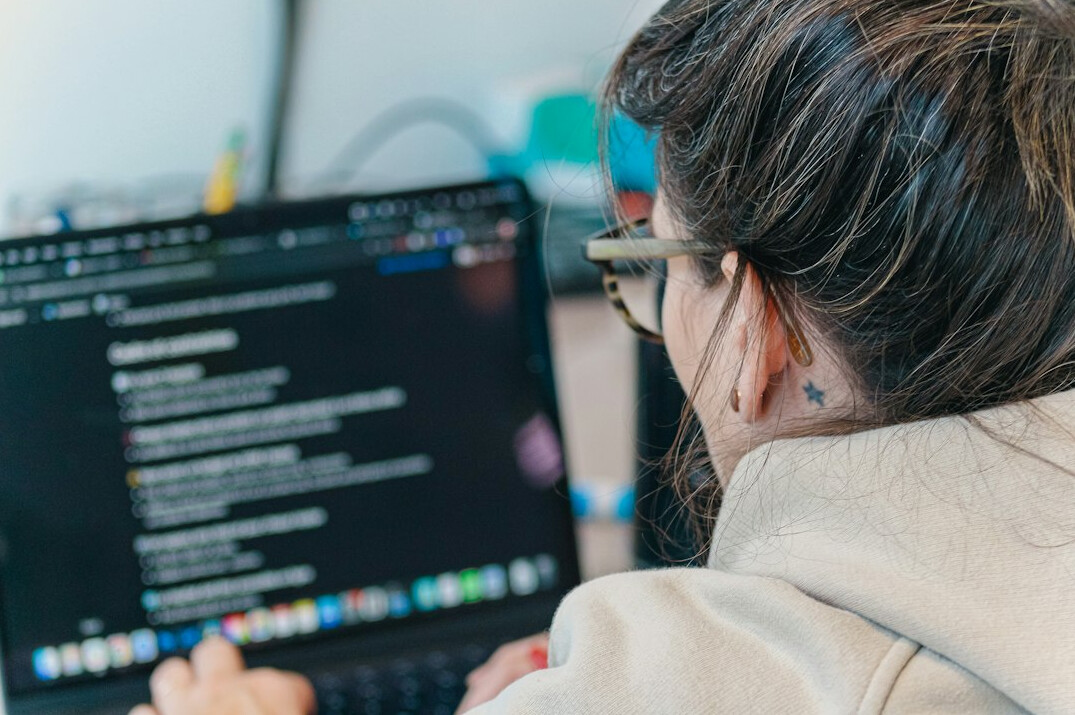 group of students in coding class