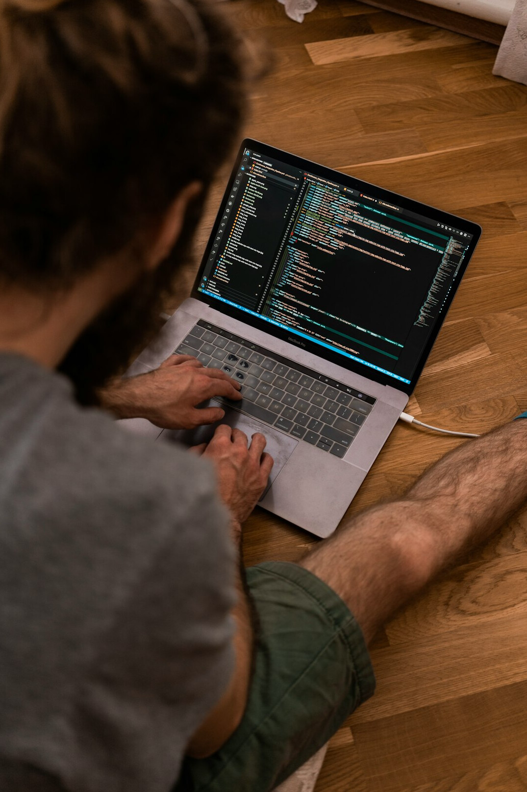 person solving coding problem